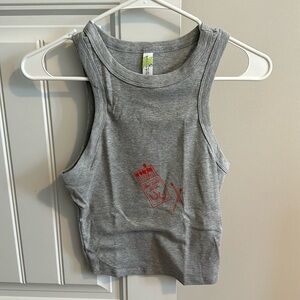 Grey rib racer tank “how lucky are we” Zach Bryan